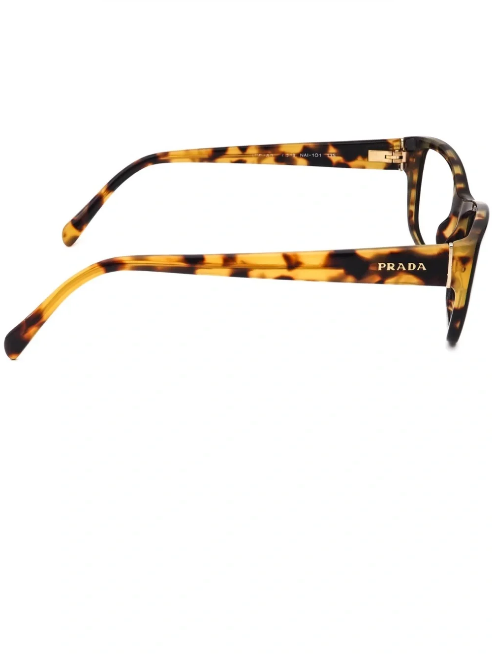 Prada Eyeglasses VPR 18O NAI-1O1 Black on Tokyo Havana Frame Italy 135- in case